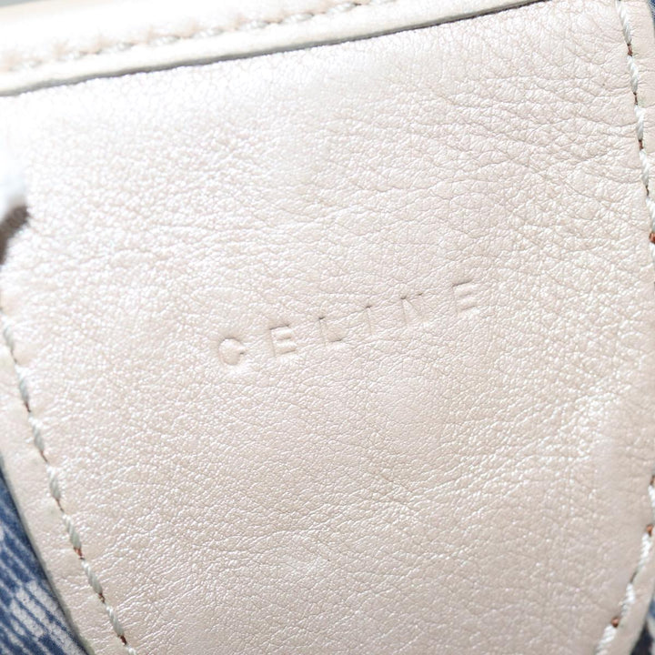 Celine Paris Macadam Canvas Tote Bag Vinyl Blue Auth yk13336
