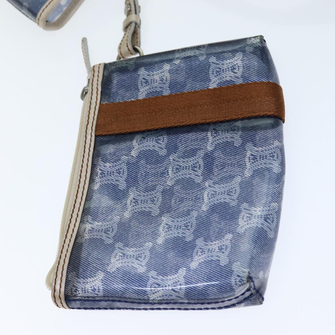Celine Paris Macadam Canvas Tote Bag Vinyl Blue Auth yk13336