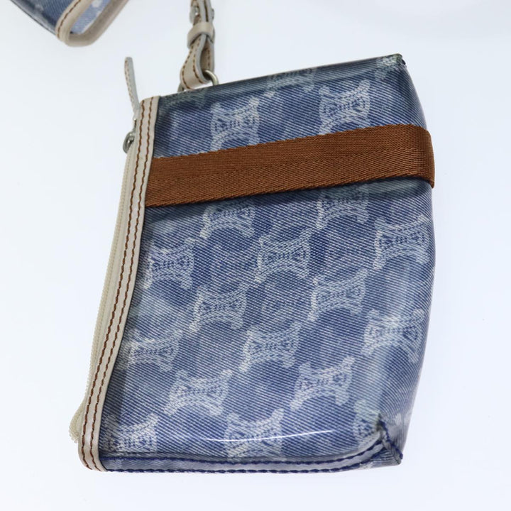 Celine Paris Macadam Canvas Tote Bag Vinyl Blue Auth yk13336