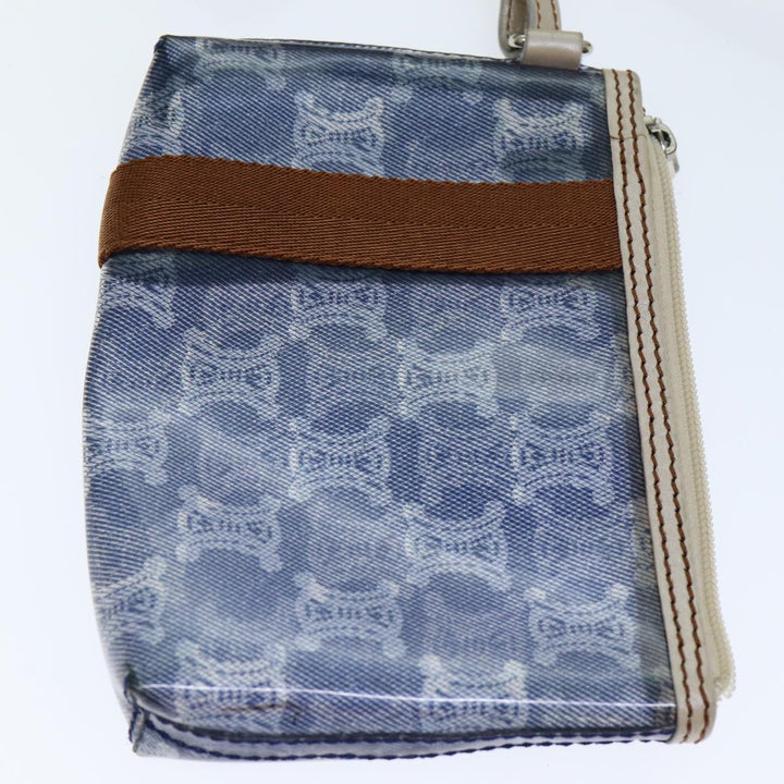 Celine Paris Macadam Canvas Tote Bag Vinyl Blue Auth yk13336