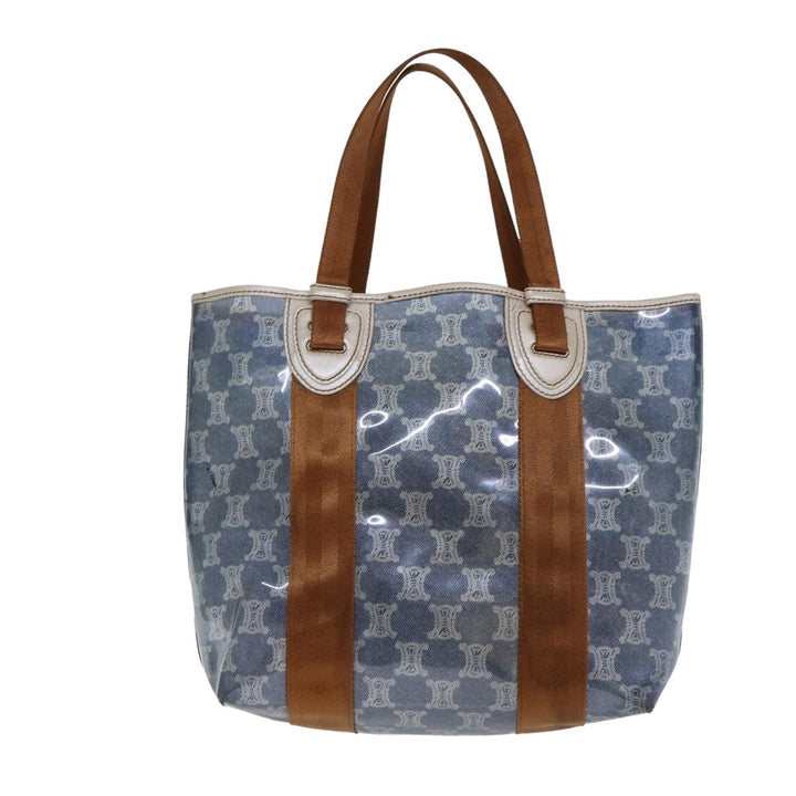 Celine Paris Macadam Canvas Tote Bag Vinyl Blue Auth yk13336