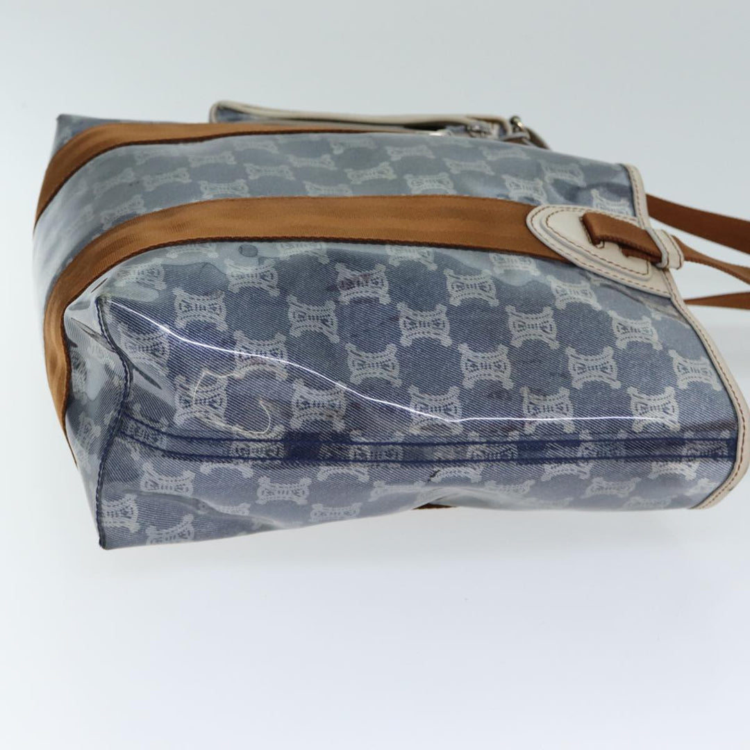 Celine Paris Macadam Canvas Tote Bag Vinyl Blue Auth yk13336