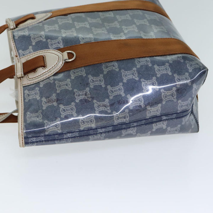 Celine Paris Macadam Canvas Tote Bag Vinyl Blue Auth yk13336