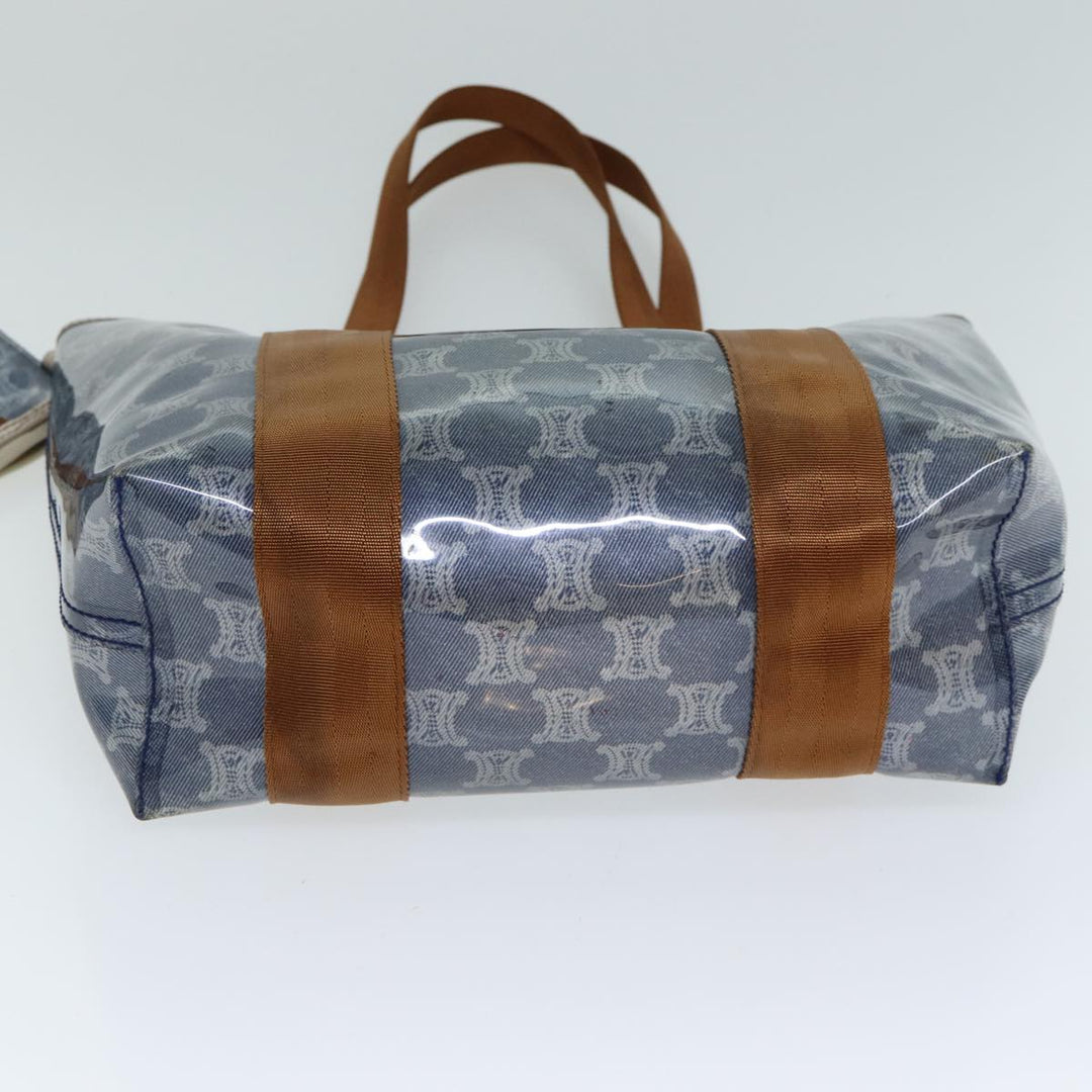 Celine Paris Macadam Canvas Tote Bag Vinyl Blue Auth yk13336