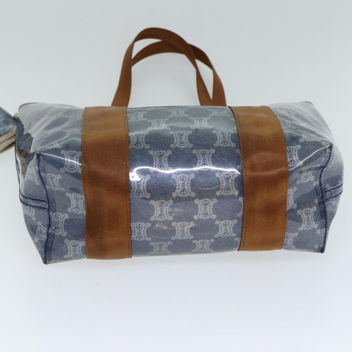 Celine Paris Macadam Canvas Tote Bag Vinyl Blue Auth yk13336