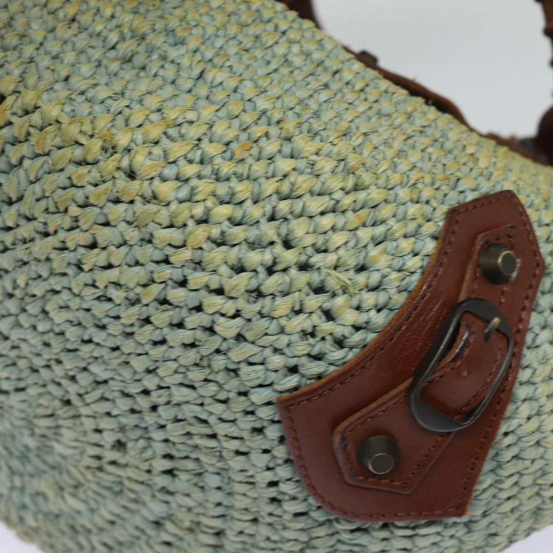 Top Quality Balenciaga Hand Bag Raffia Blue 236741 Auth yk13377
