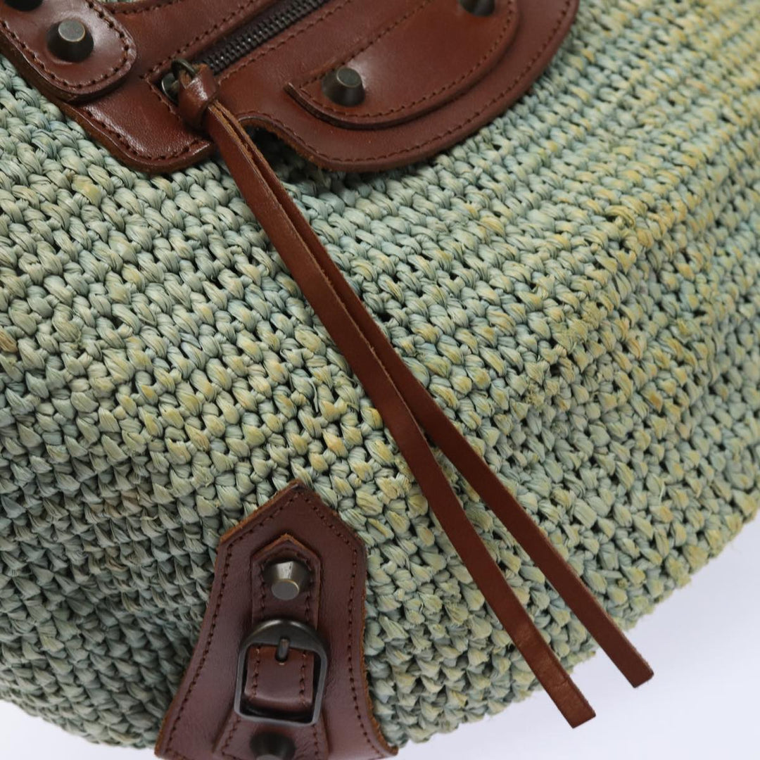 Top Quality Balenciaga Hand Bag Raffia Blue 236741 Auth yk13377