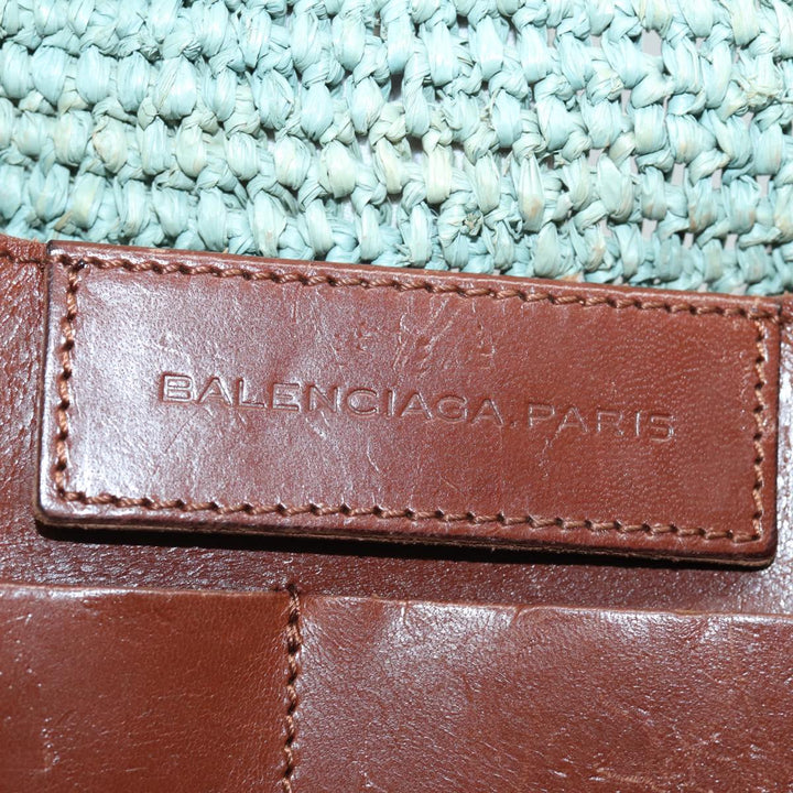 Top Quality Balenciaga Hand Bag Raffia Blue 236741 Auth yk13377