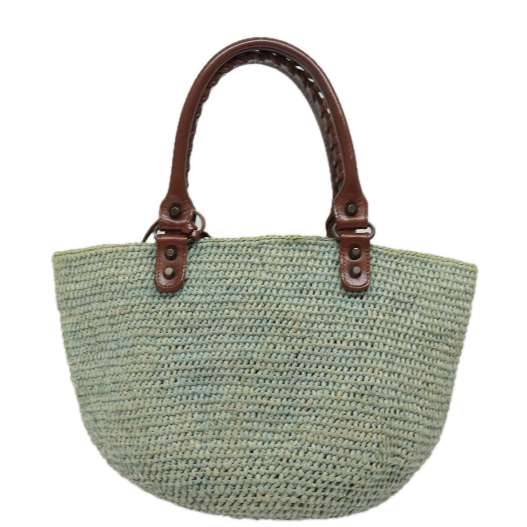 Top Quality Balenciaga Hand Bag Raffia Blue 236741 Auth yk13377