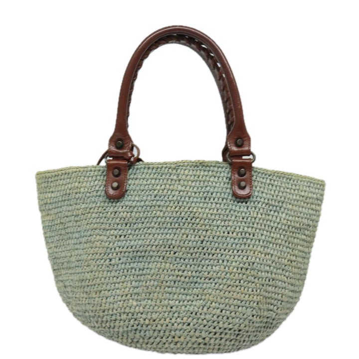 Top Quality Balenciaga Hand Bag Raffia Blue 236741 Auth yk13377
