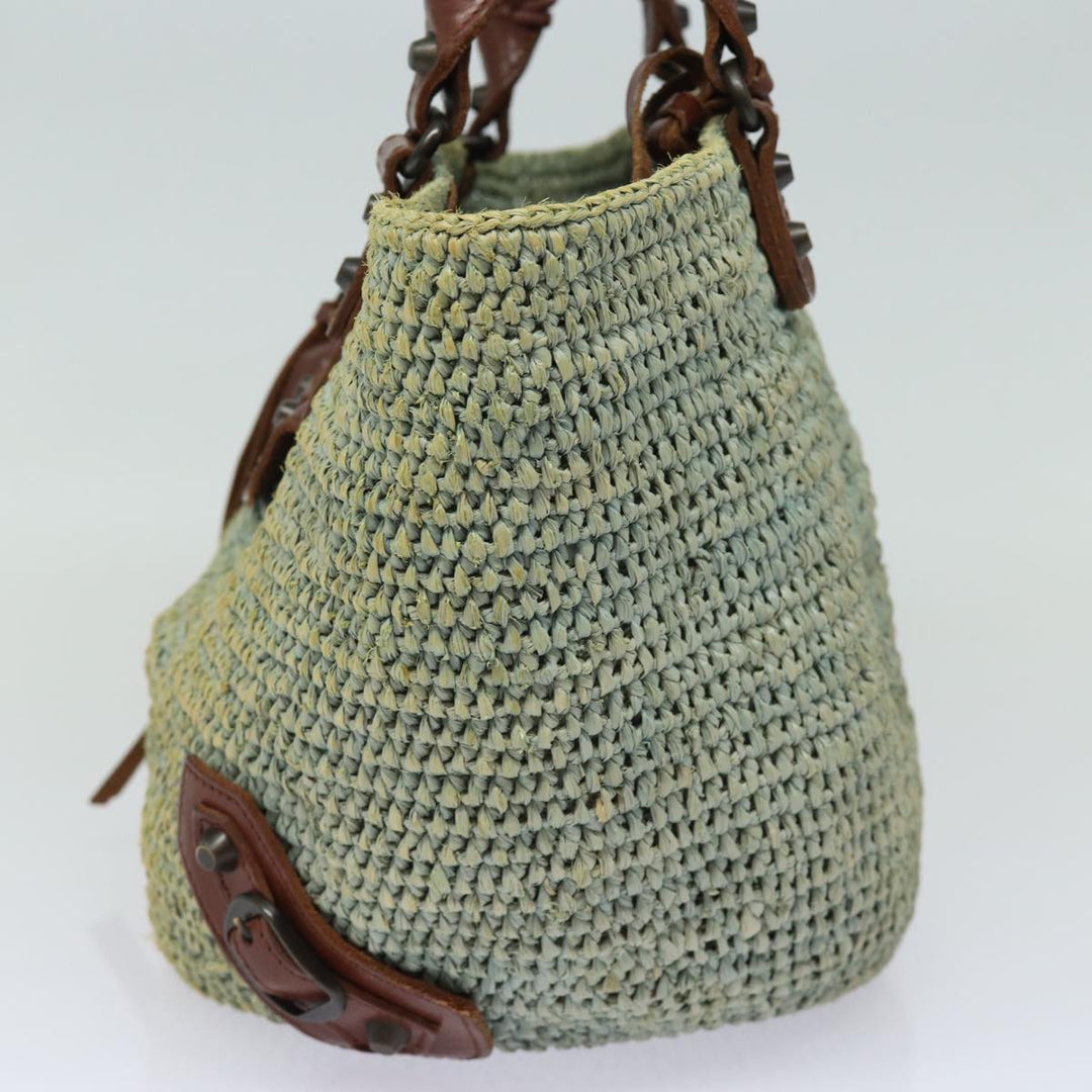 Top Quality Balenciaga Hand Bag Raffia Blue 236741 Auth yk13377