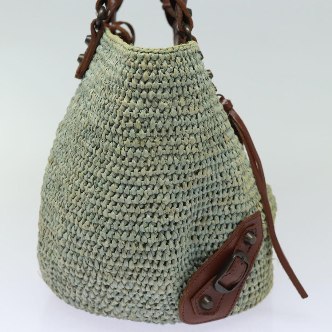 Top Quality Balenciaga Hand Bag Raffia Blue 236741 Auth yk13377