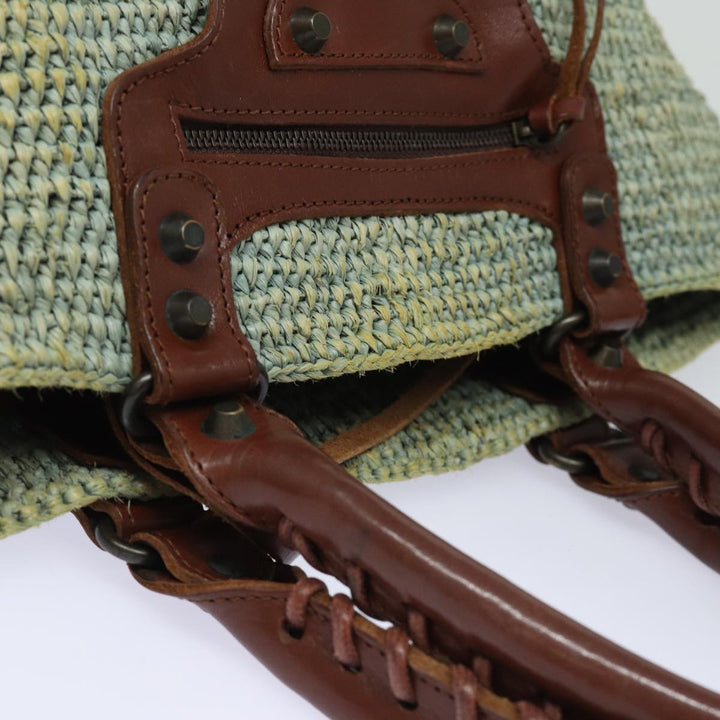 Top Quality Balenciaga Hand Bag Raffia Blue 236741 Auth yk13377