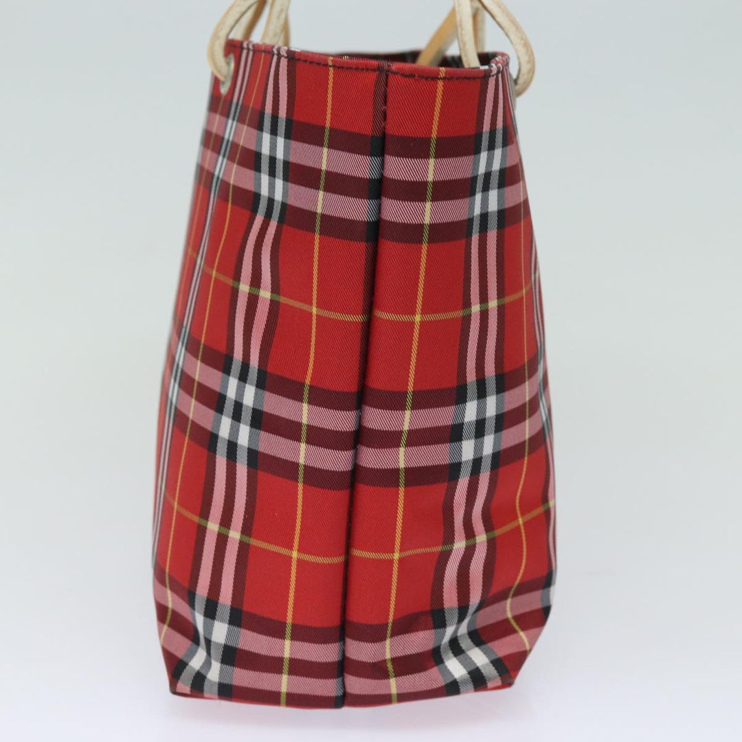 Burberry Nova Check Hand Bag Nylon Red Auth yk13442