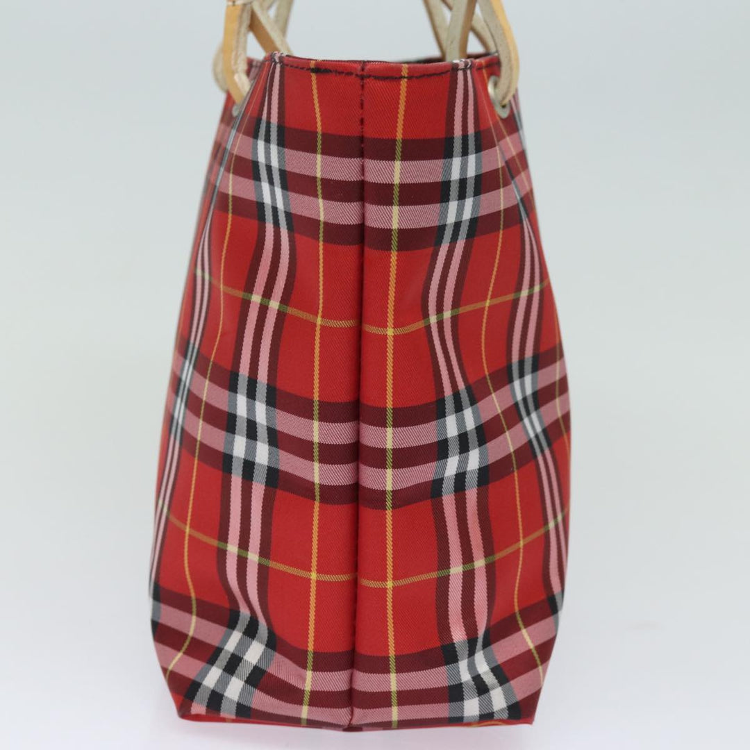 Burberry Nova Check Hand Bag Nylon Red Auth yk13442