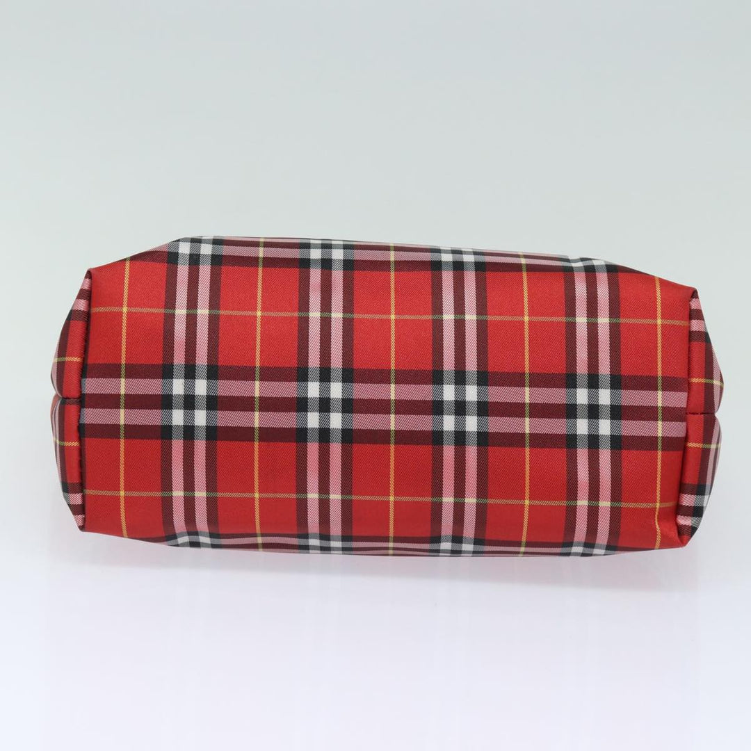 Burberry Nova Check Hand Bag Nylon Red Auth yk13442