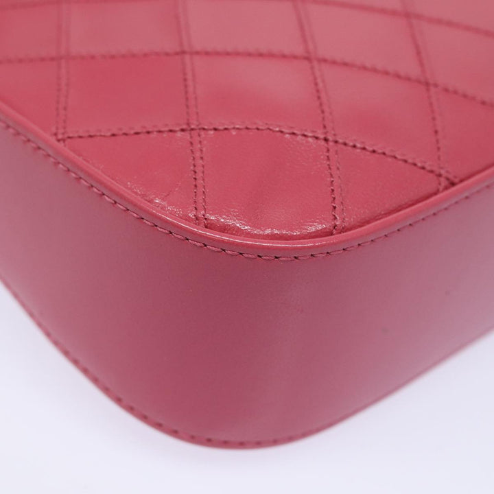 Chanel Bicolore Chain Accessory Pouch Lamb Skin Pink CC Auth yk13496A