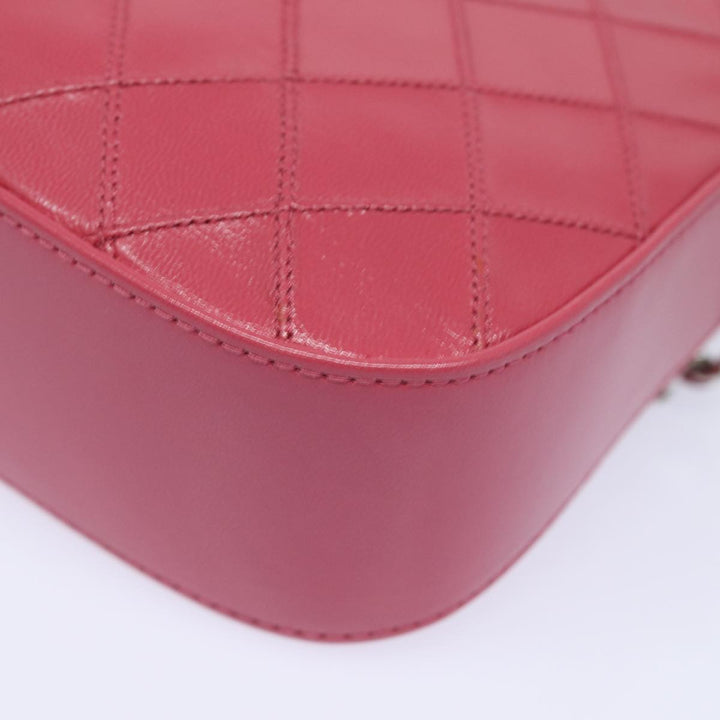 Chanel Bicolore Chain Accessory Pouch Lamb Skin Pink CC Auth yk13496A