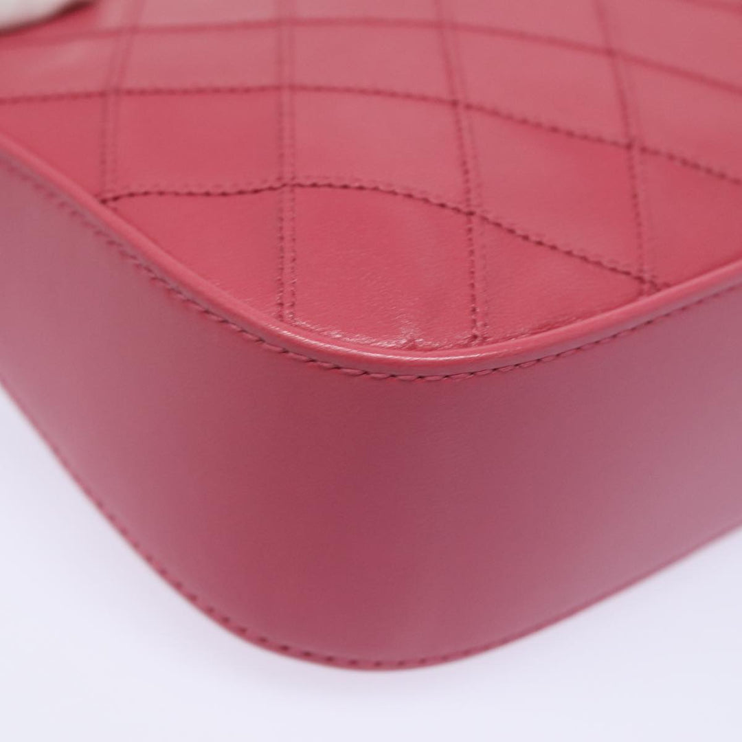 Chanel Bicolore Chain Accessory Pouch Lamb Skin Pink CC Auth yk13496A