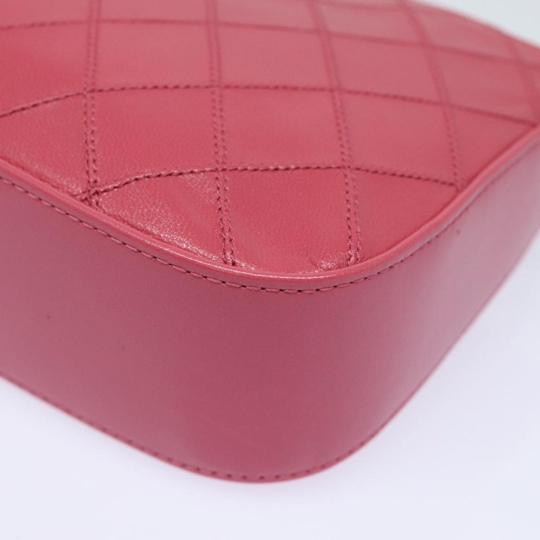 Chanel Bicolore Chain Accessory Pouch Lamb Skin Pink CC Auth yk13496A