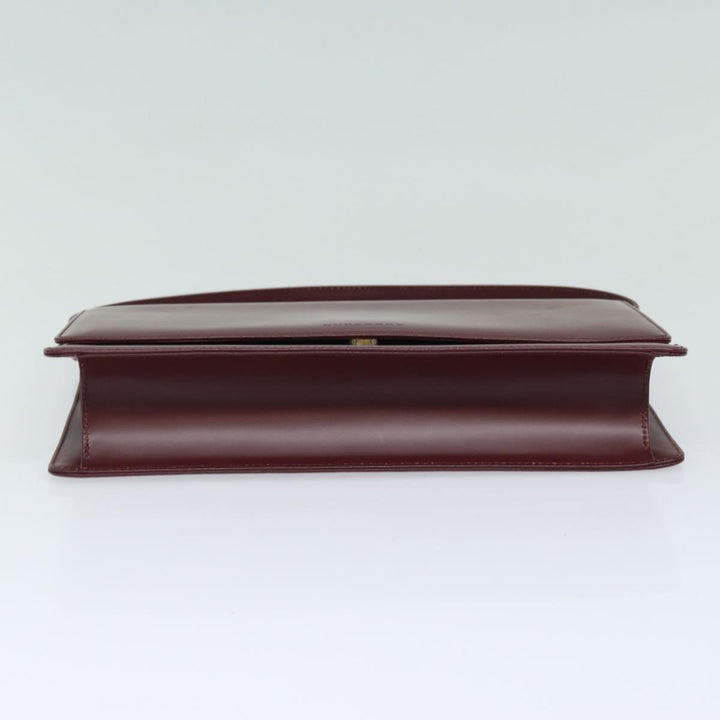 Burberry Nova Check Hand Bag Leather Red Auth yk13546