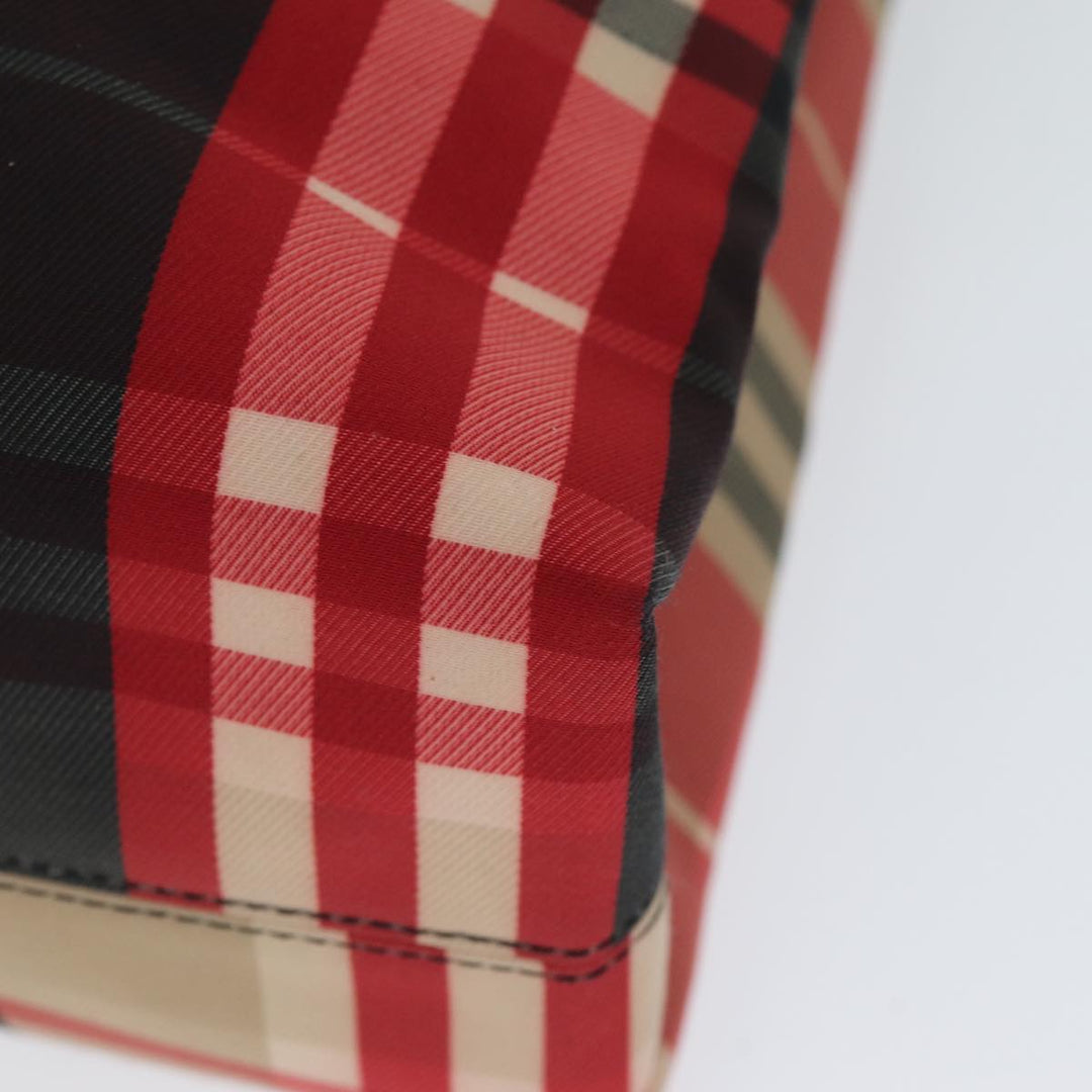 Burberry Nova Check Hand Bag Canvas Red Auth yk13550