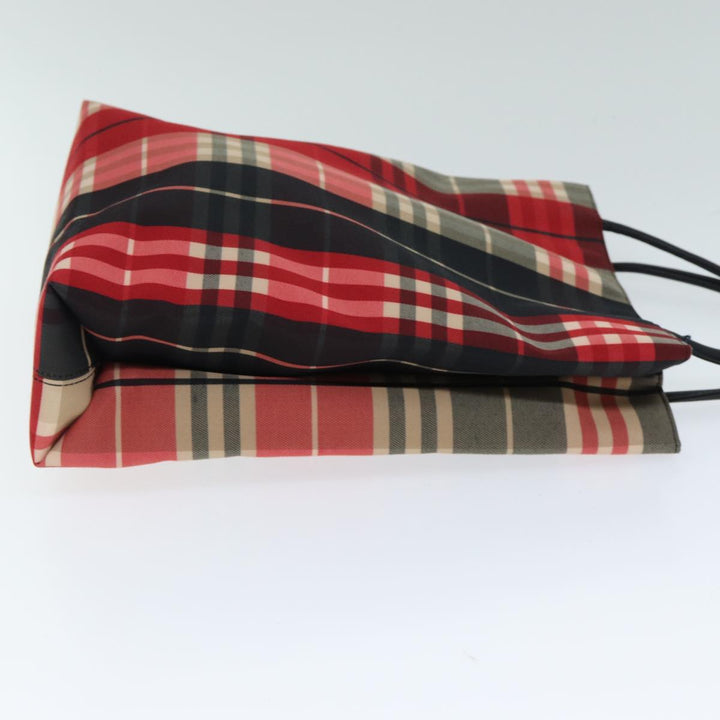 Burberry Nova Check Hand Bag Canvas Red Auth yk13550