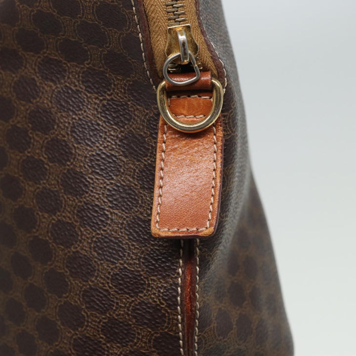 Celine Macadam Canvas Hand Bag PVC Leather Brown Auth yk13595