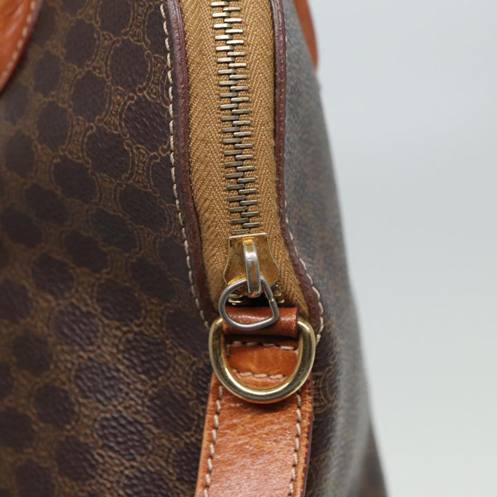 Celine Macadam Canvas Hand Bag PVC Leather Brown Auth yk13595