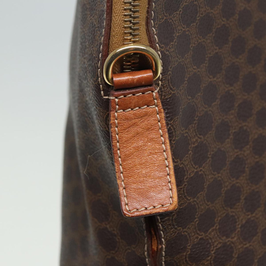 Celine Macadam Canvas Hand Bag PVC Leather Brown Auth yk13595