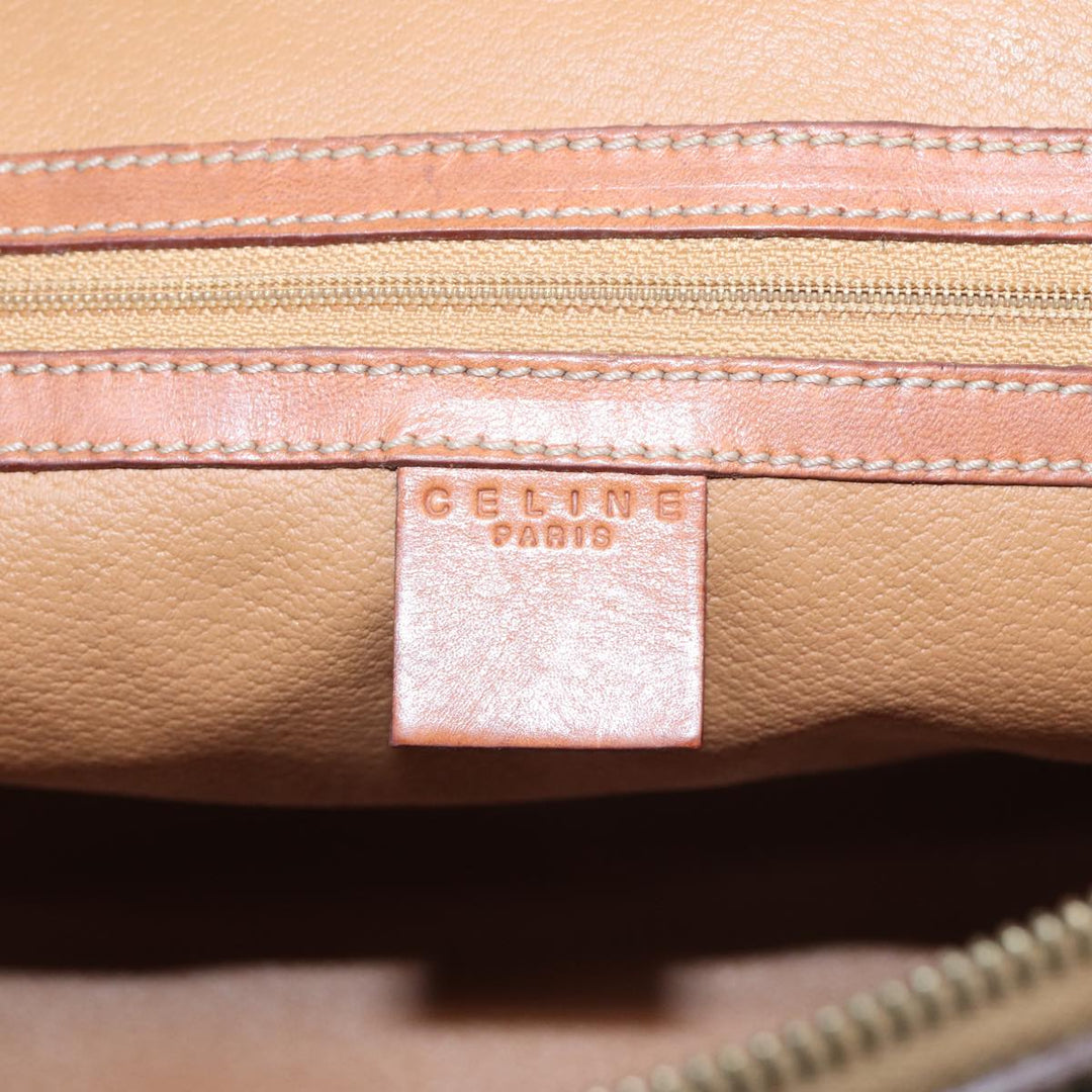 Celine Macadam Canvas Hand Bag PVC Leather Brown Auth yk13595