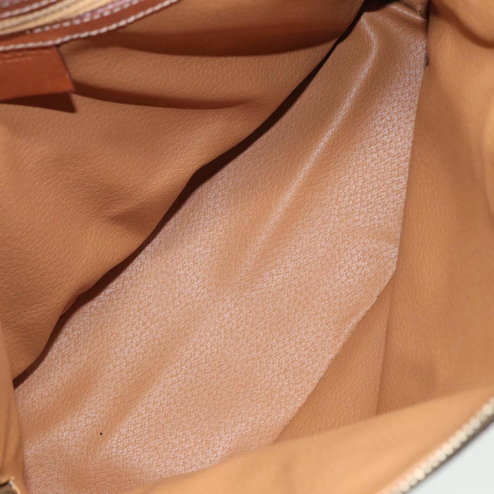 Celine Macadam Canvas Hand Bag PVC Leather Brown Auth yk13595