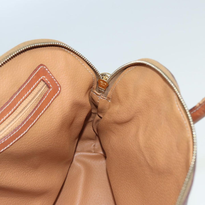 Celine Macadam Canvas Hand Bag PVC Leather Brown Auth yk13595