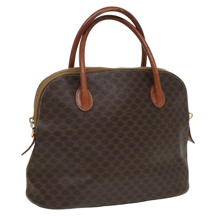 Celine Macadam Canvas Hand Bag PVC Leather Brown Auth yk13595