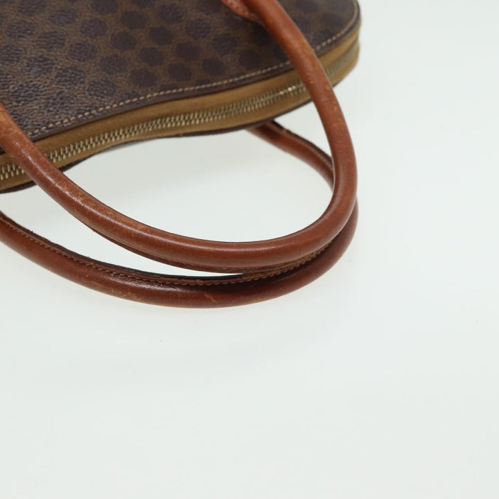 Celine Macadam Canvas Hand Bag PVC Leather Brown Auth yk13595