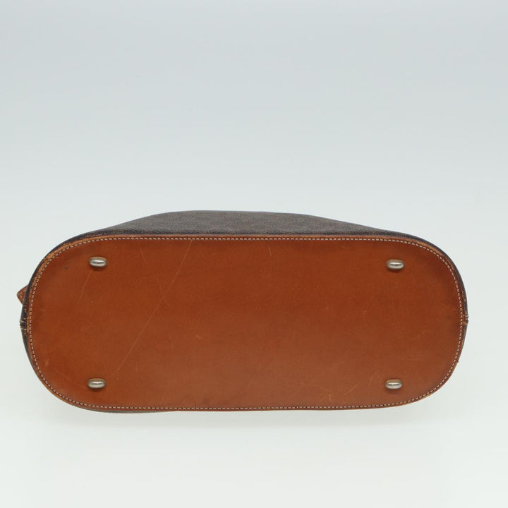 Celine Macadam Canvas Hand Bag PVC Leather Brown Auth yk13595