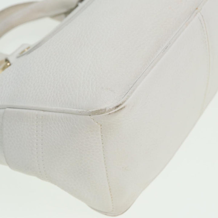 Celine Boogie bag Hand Bag Leather White Auth yk13610