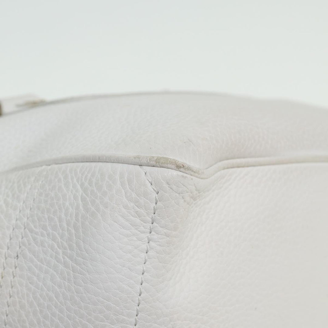 Celine Boogie bag Hand Bag Leather White Auth yk13610
