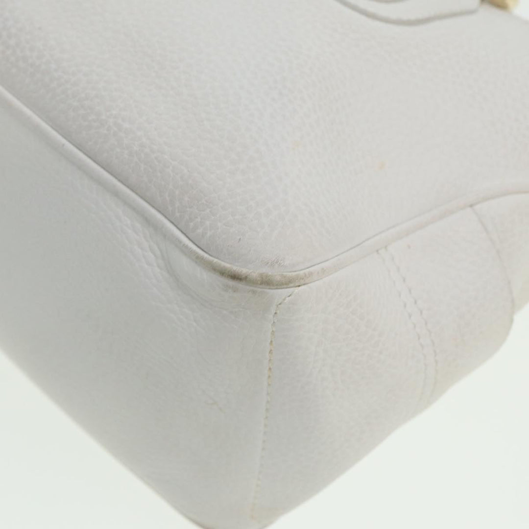 Celine Boogie bag Hand Bag Leather White Auth yk13610