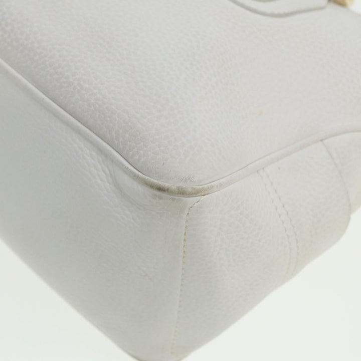 Celine Boogie bag Hand Bag Leather White Auth yk13610