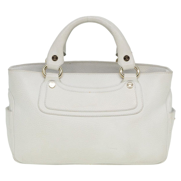 Celine Boogie bag Hand Bag Leather White Auth yk13610