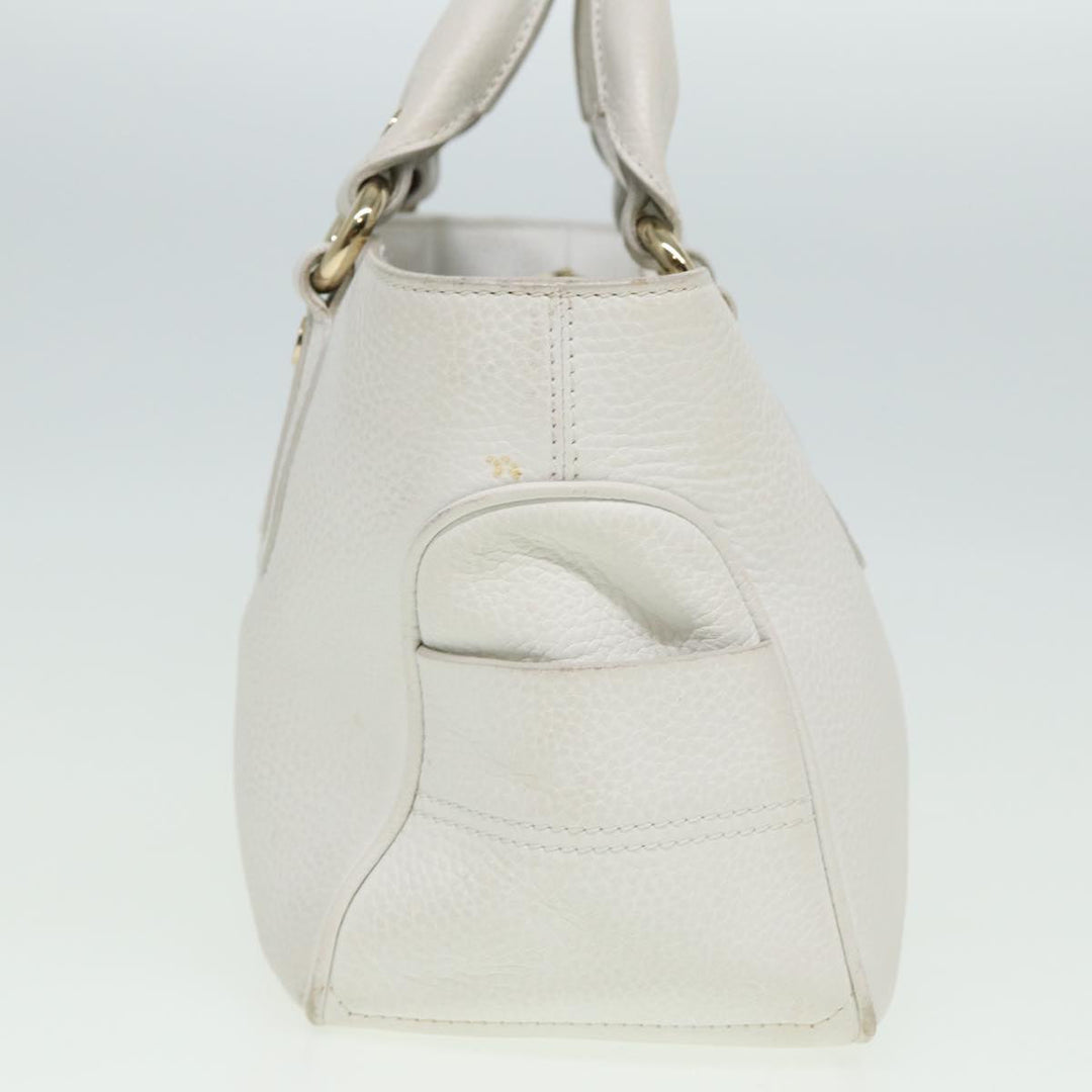 Celine Boogie bag Hand Bag Leather White Auth yk13610