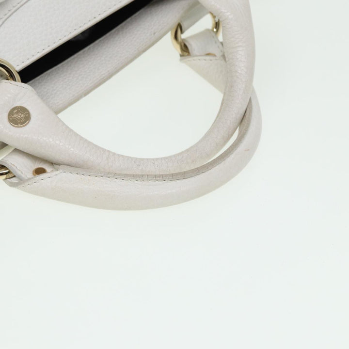 Celine Boogie bag Hand Bag Leather White Auth yk13610