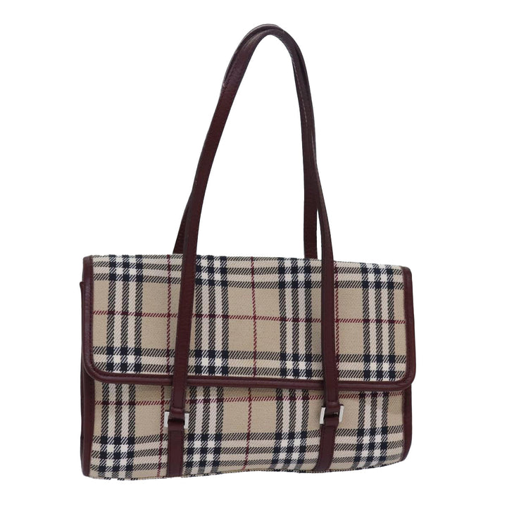 Burberry Nova Check Hand Bag Canvas Beige Auth yk13611