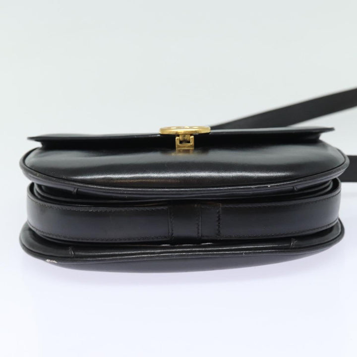 Celine Shoulder Bag Leather Black 13626