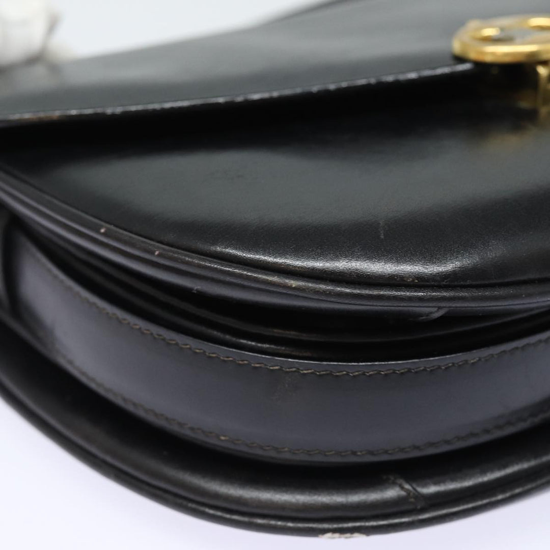 Celine Shoulder Bag Leather Black 13626