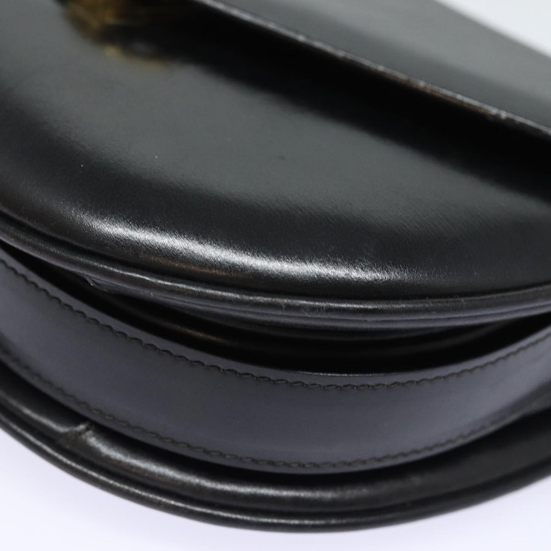 Celine Shoulder Bag Leather Black 13626
