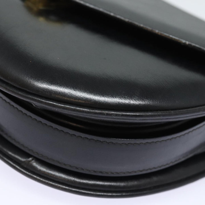 Celine Shoulder Bag Leather Black 13626