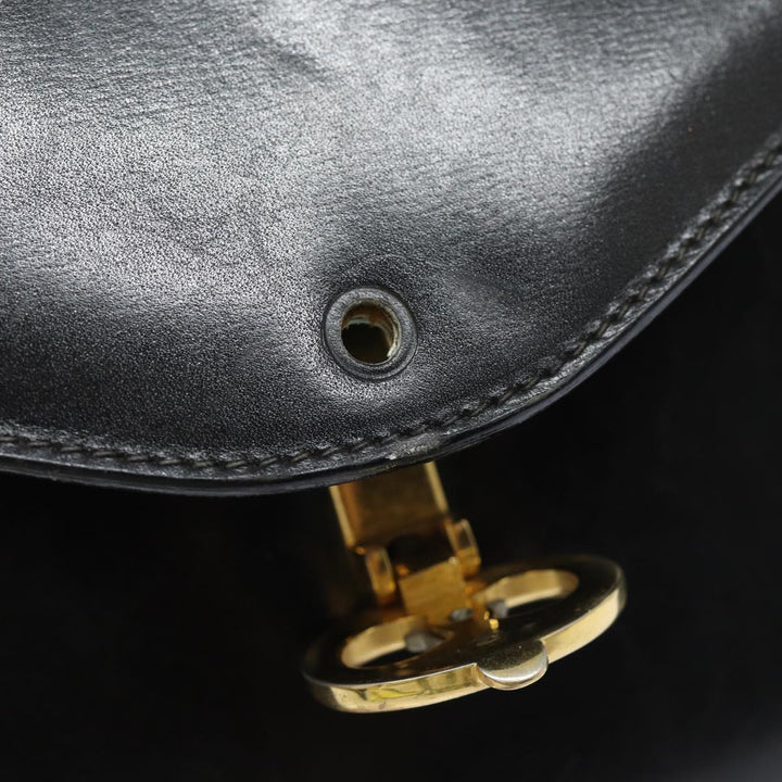 Celine Shoulder Bag Leather Black 13626