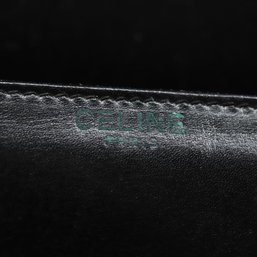 Celine Shoulder Bag Leather Black 13626